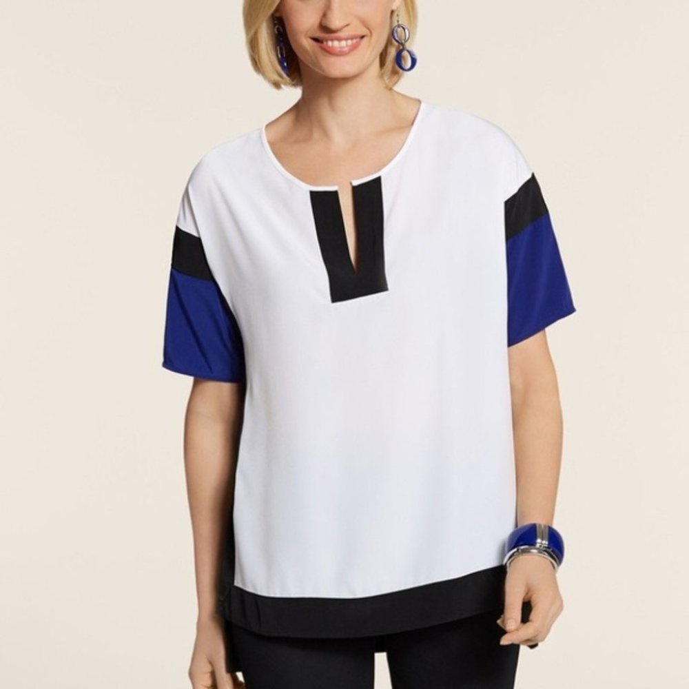 {Chico’s} Color-block Blouse